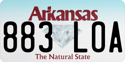 AR license plate 883LOA
