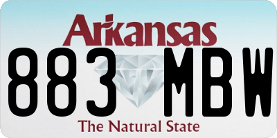 AR license plate 883MBW