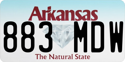 AR license plate 883MDW