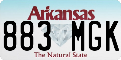 AR license plate 883MGK
