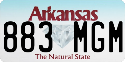 AR license plate 883MGM