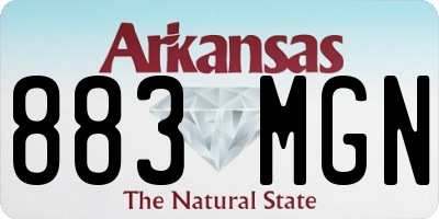 AR license plate 883MGN