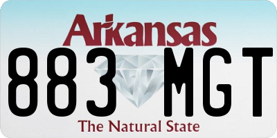 AR license plate 883MGT