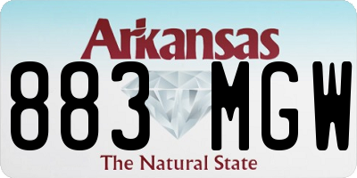 AR license plate 883MGW