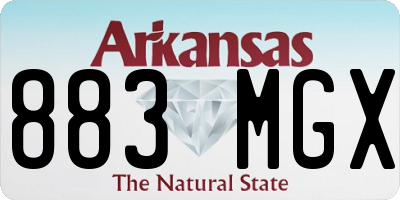 AR license plate 883MGX