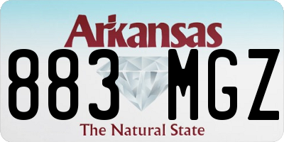 AR license plate 883MGZ