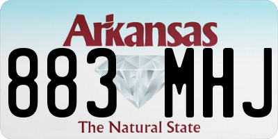 AR license plate 883MHJ