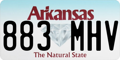 AR license plate 883MHV