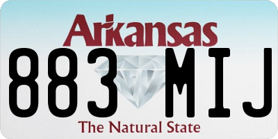 AR license plate 883MIJ