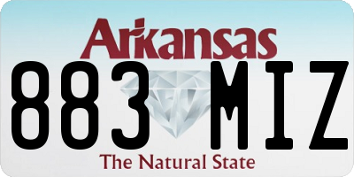 AR license plate 883MIZ