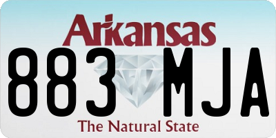 AR license plate 883MJA