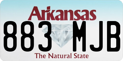 AR license plate 883MJB
