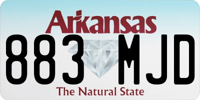 AR license plate 883MJD