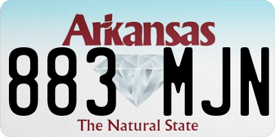 AR license plate 883MJN
