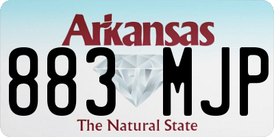 AR license plate 883MJP