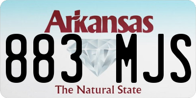 AR license plate 883MJS