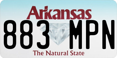 AR license plate 883MPN
