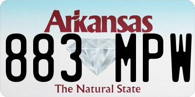 AR license plate 883MPW