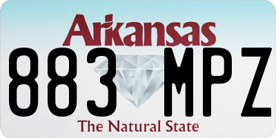 AR license plate 883MPZ