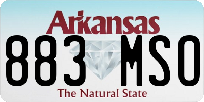 AR license plate 883MSO