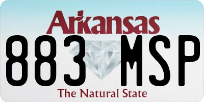AR license plate 883MSP