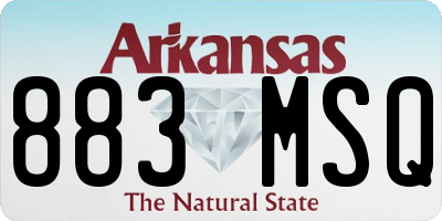 AR license plate 883MSQ