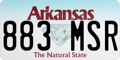 AR license plate 883MSR