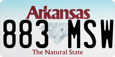 AR license plate 883MSW