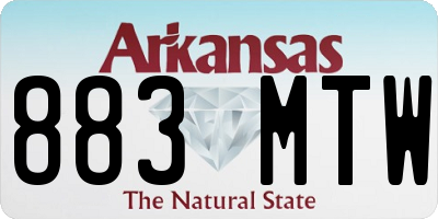 AR license plate 883MTW