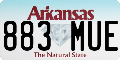 AR license plate 883MUE