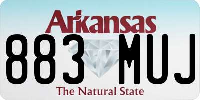 AR license plate 883MUJ