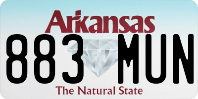 AR license plate 883MUN