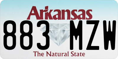 AR license plate 883MZW
