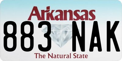 AR license plate 883NAK
