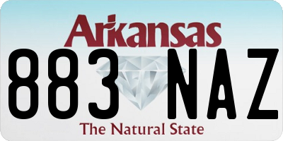 AR license plate 883NAZ