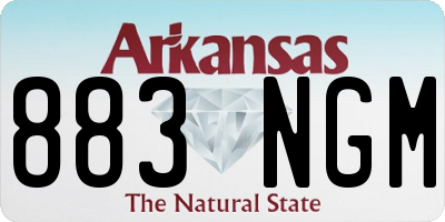 AR license plate 883NGM