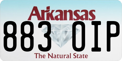 AR license plate 883OIP