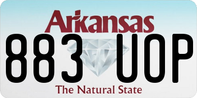 AR license plate 883UOP