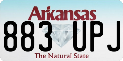 AR license plate 883UPJ