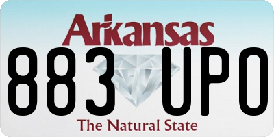 AR license plate 883UPO