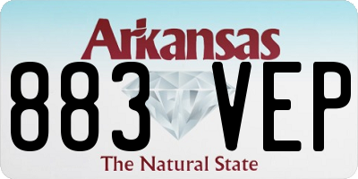 AR license plate 883VEP