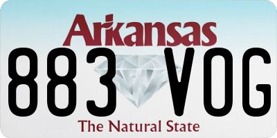 AR license plate 883VOG