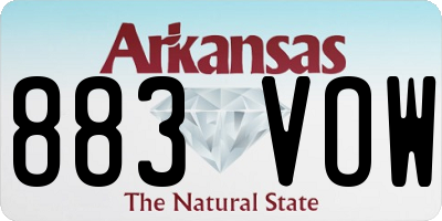 AR license plate 883VOW