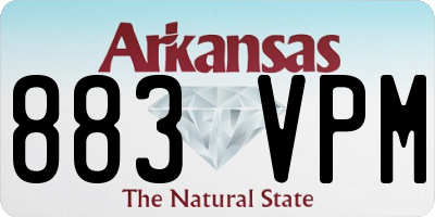 AR license plate 883VPM