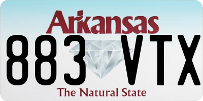 AR license plate 883VTX