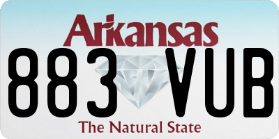 AR license plate 883VUB