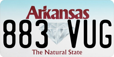 AR license plate 883VUG