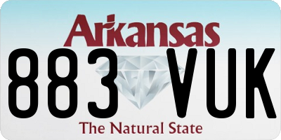 AR license plate 883VUK