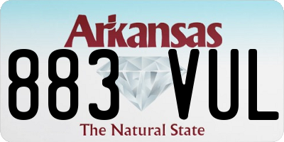 AR license plate 883VUL