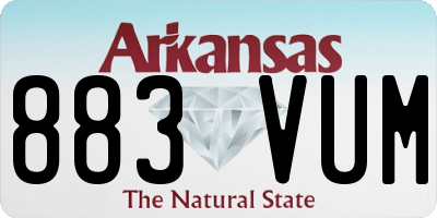 AR license plate 883VUM